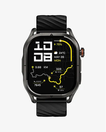 Sleek Hybrid Smartwatch With A Black Strap On A White Background