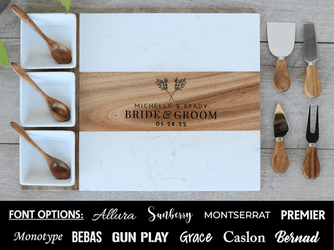 Just Married Charcuterie Board Set