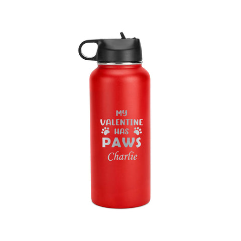My Valentine Has Paws Water Bottle