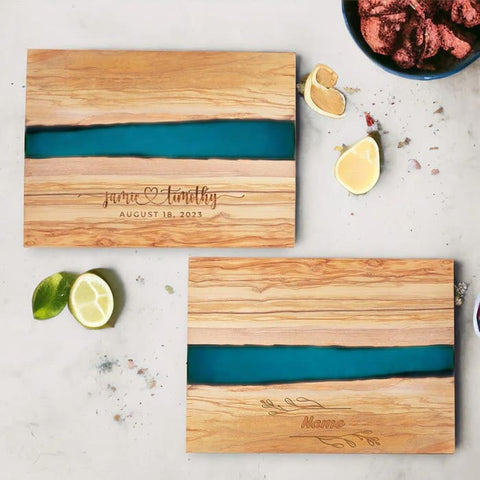 Personalized Olive Wood Resin Serving Board