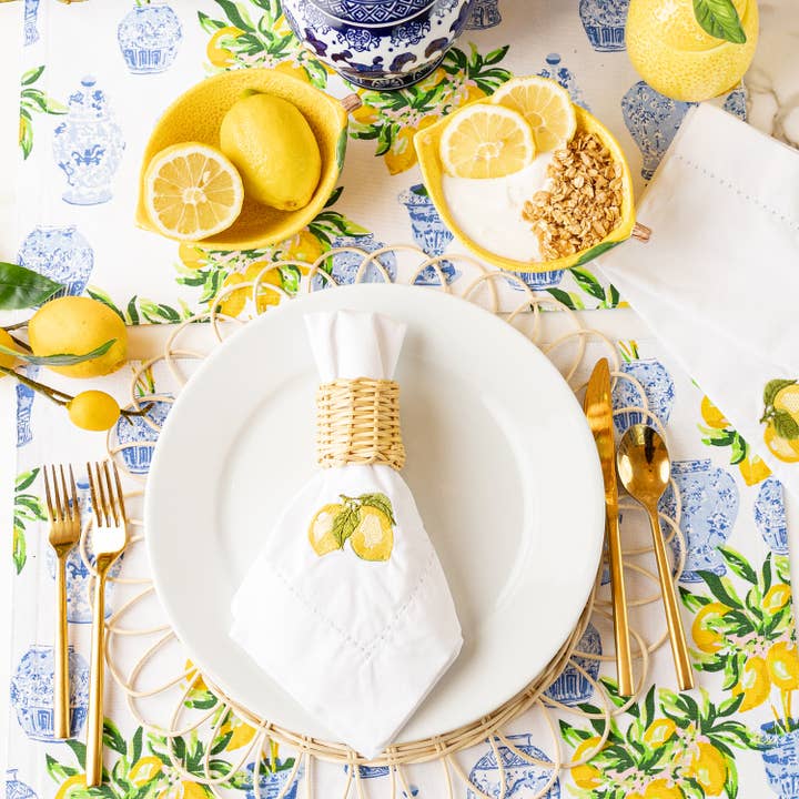 Lemon Embroidered Napkin