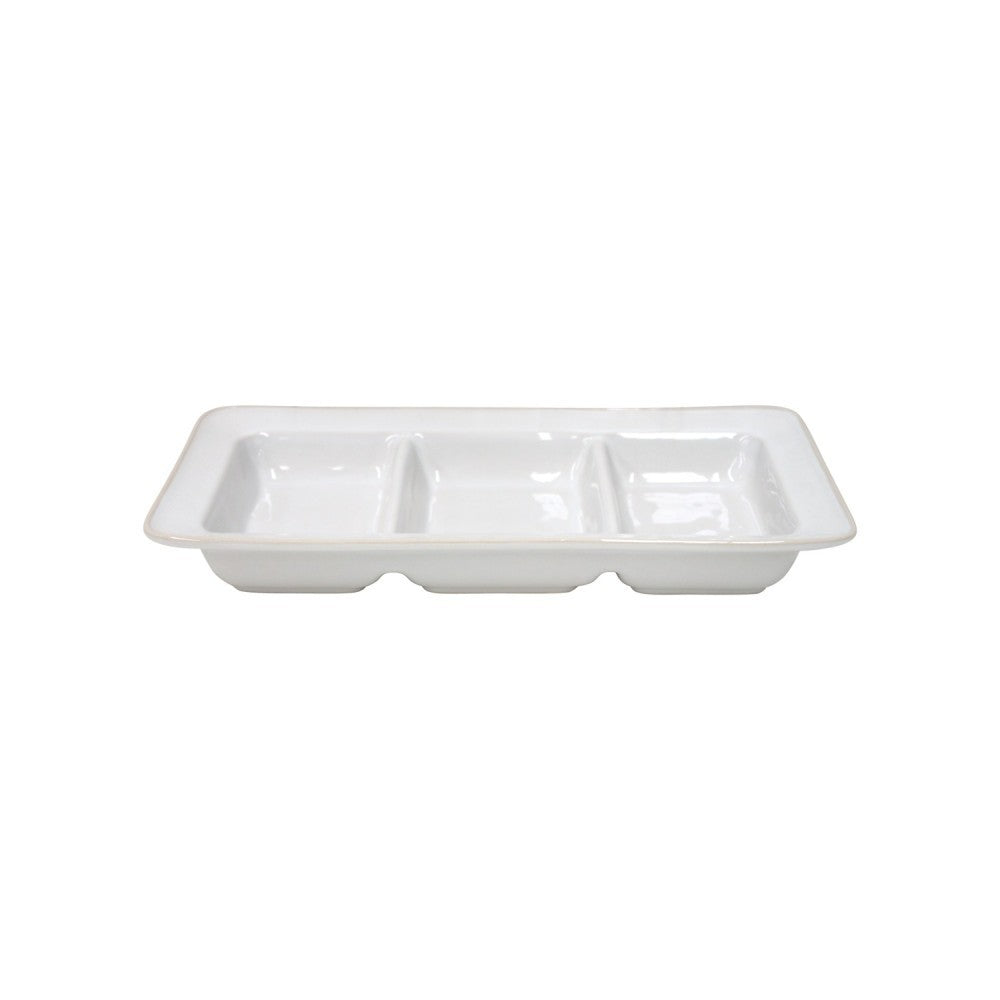 Beja Divided Dish - White Cream