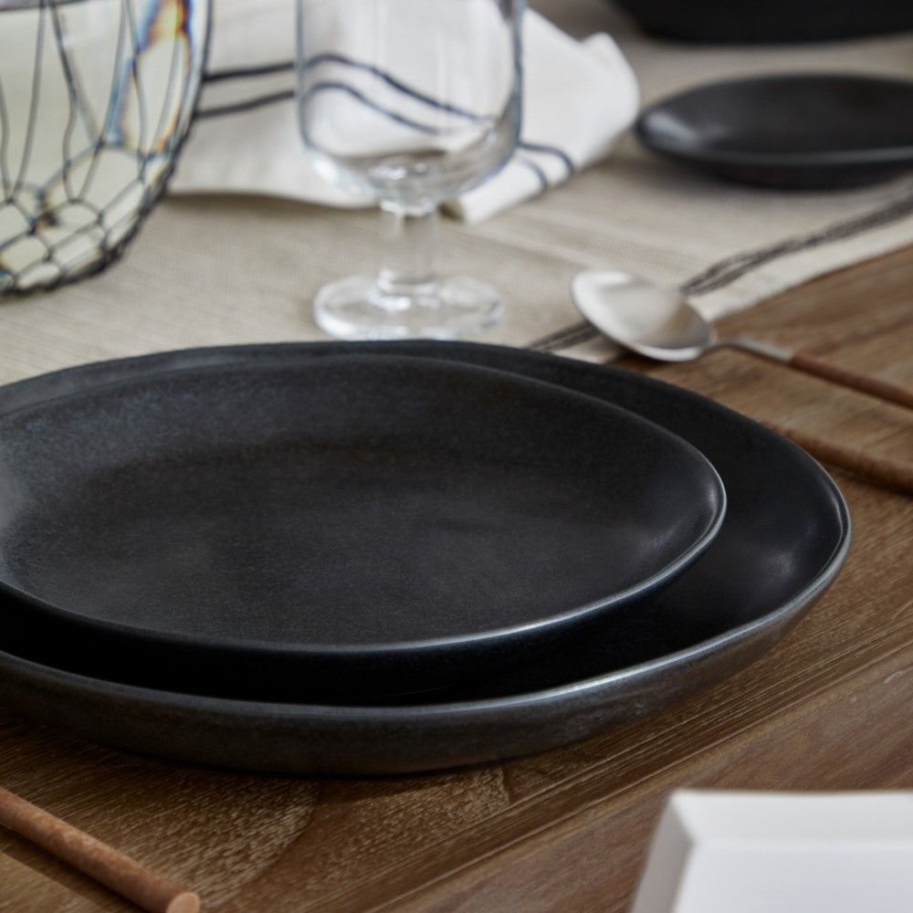 Livia Salad Plate Set - Matte Black