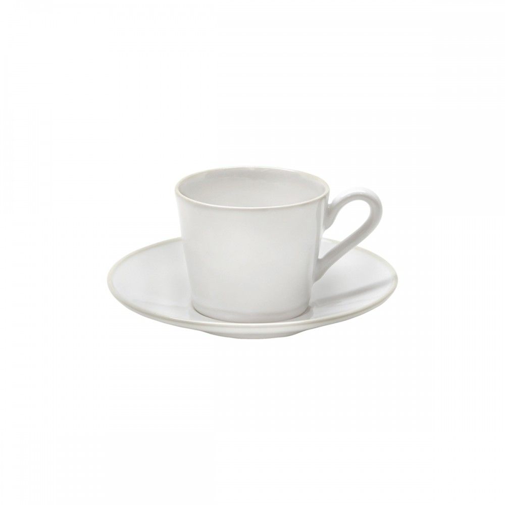 Beja Tea Cup & Saucer Set - White Cream