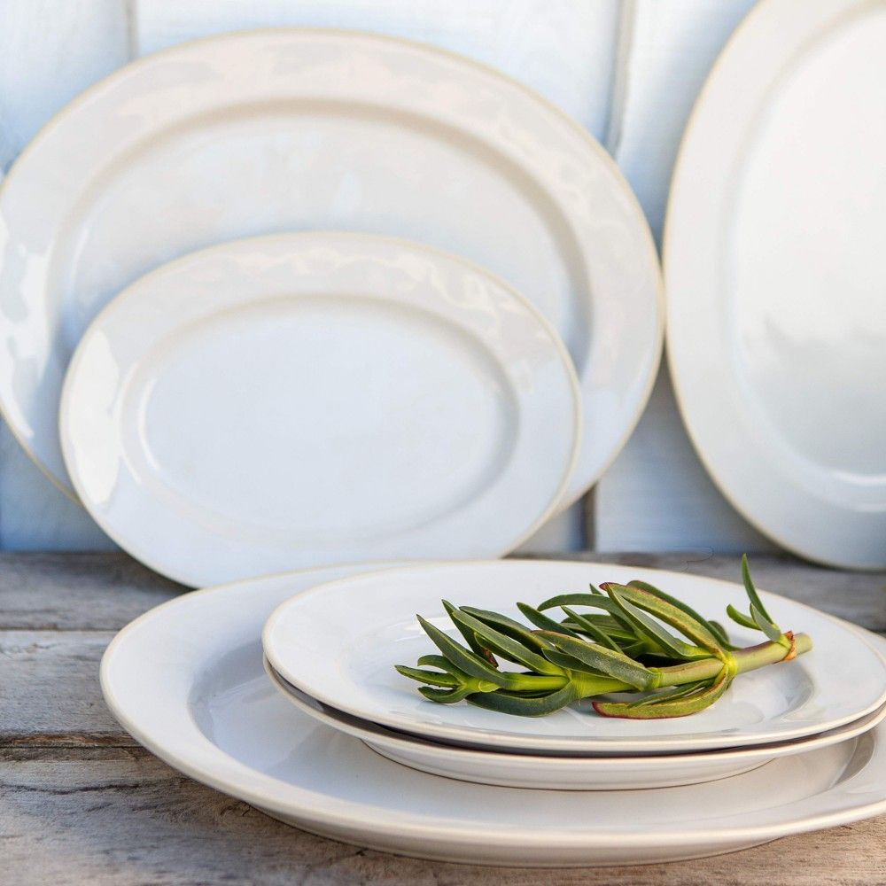 Beja Medium Oval Platter - White Cream