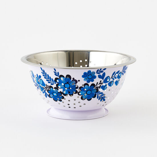 Enamel Blue / White Colander