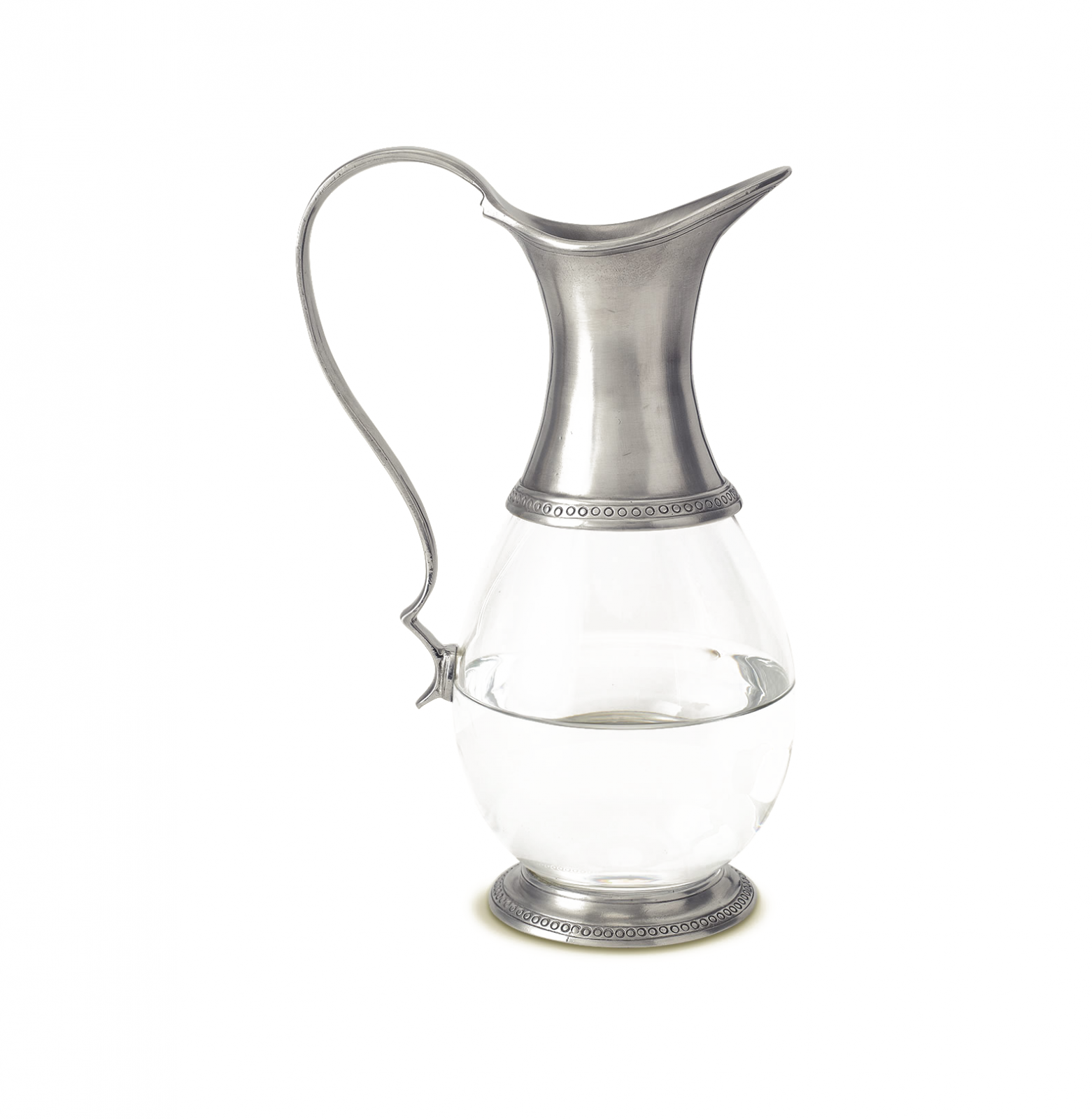 Match Pewter Glass Pitcher with Handle