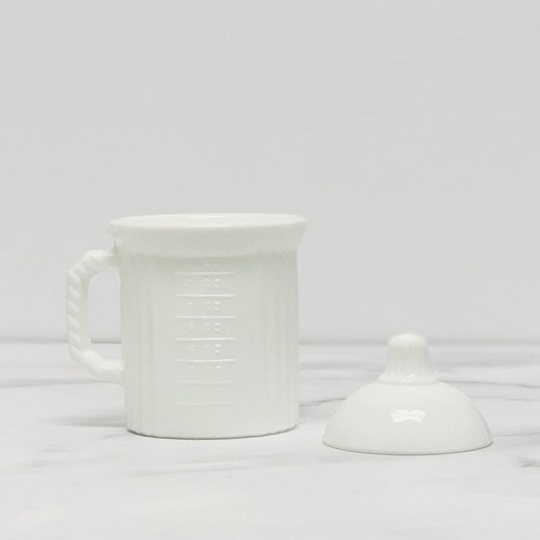 Measuring Jar With Lid - Milk White