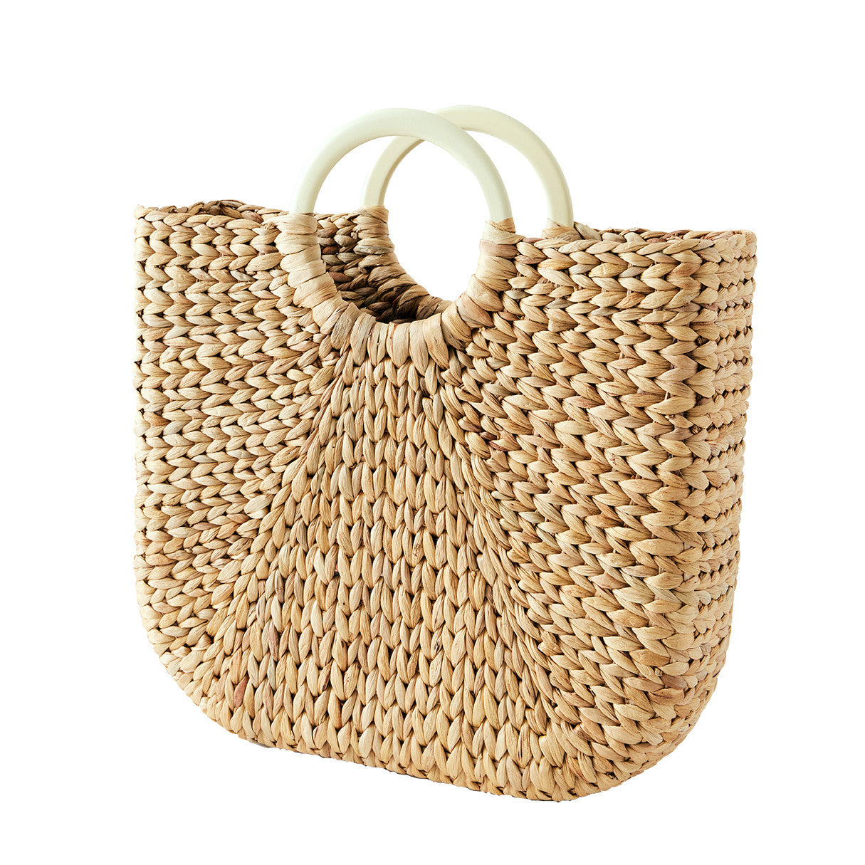 Large Demilune Basket Tote - Parchment