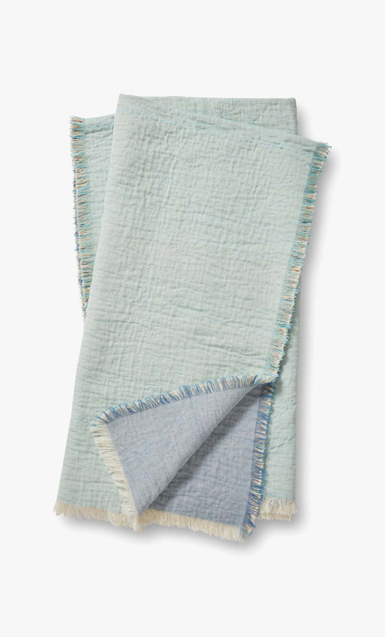 Magnolia Home x Loloi Reed Throw Blanket - Aqua (Set of 2)