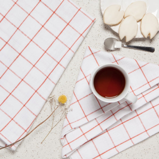 Linen Tea Towel in White - Heirloomed