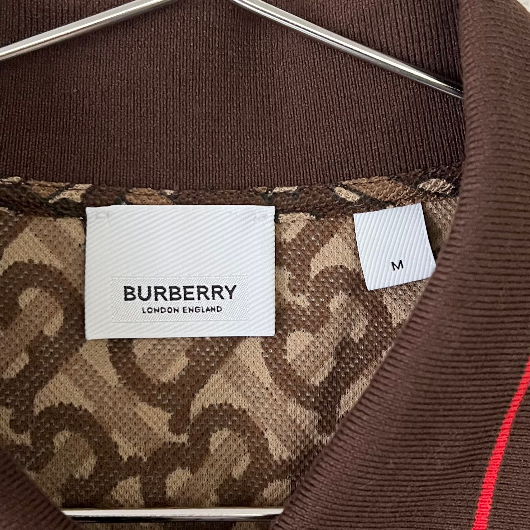 内祝い】 【美品】BURBERRYバーバリー ポロシャツ silver モノグラム