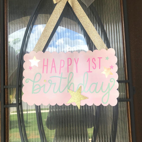 birthday party front door sign