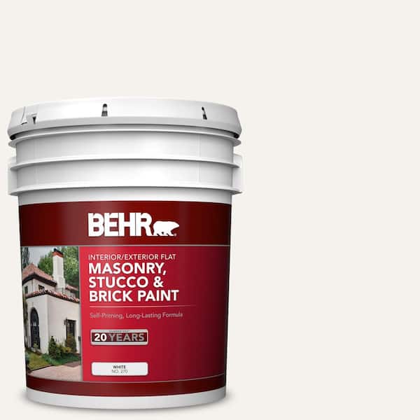 5 gal. #PR-W14 Bit of Sugar Flat Masonry, Stucco and Brick Interior/Exterior Paint