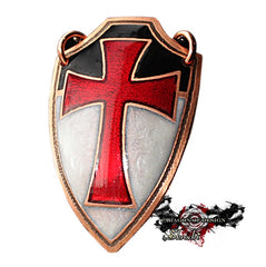 handmade templar cross shield pendant 