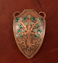 handmade tree of life shield pendant 