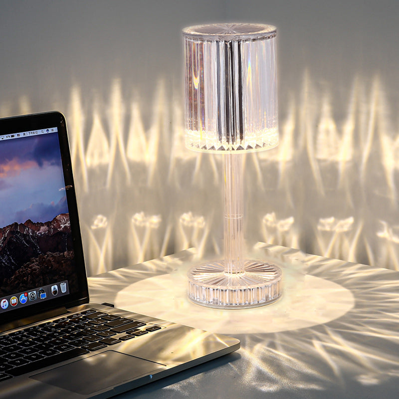 Lampe de Chevet en Cristal avec Chargeur USB, Luminaire de Luxe à Intensité Réglable