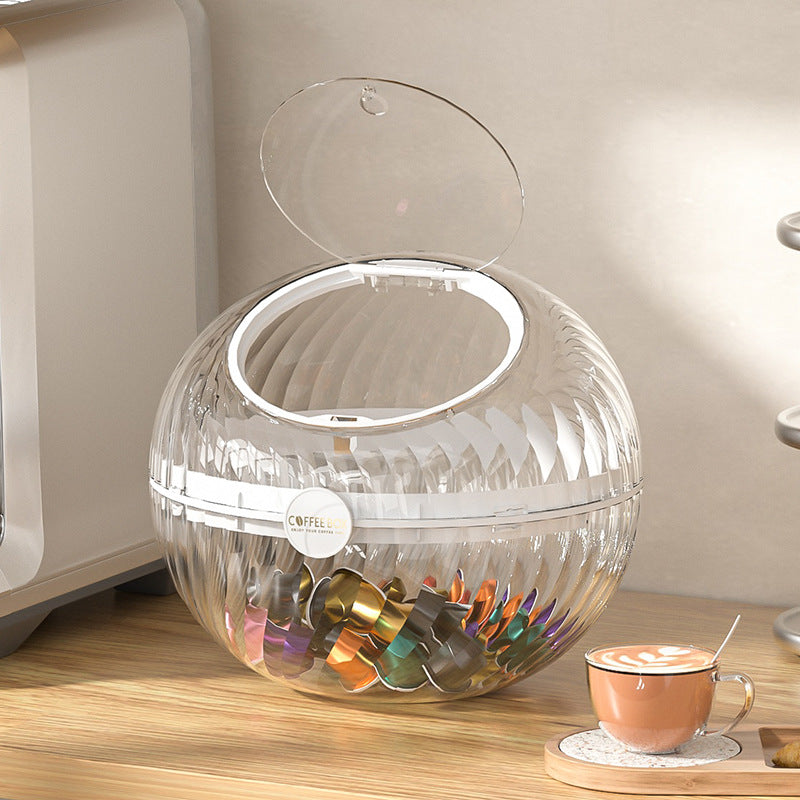 Boîte de Rangement Transparente pour Capsules de Café Sphériques