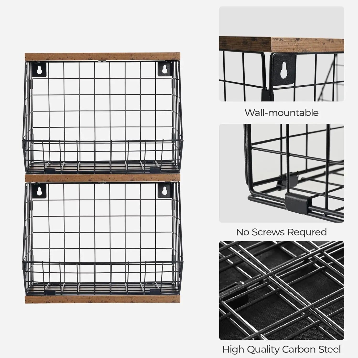 Cadre de Rangement Multifonctionnel Empilable pour Légumes et Fruits, Panier de Rangement pour Salle de Bain, 2 Pièces