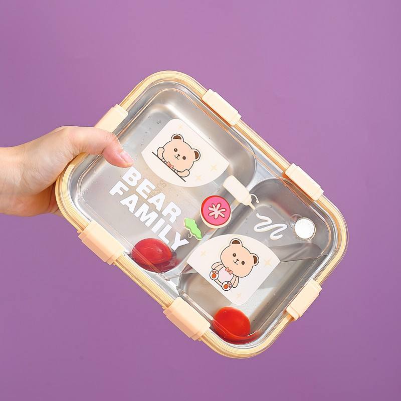 Boîte à Lunch Bento pour Enfants en Acier Inoxydable, 800 ml, Isolée à 2 Compartiments