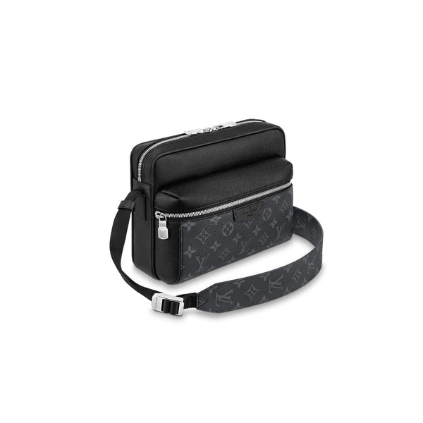 LOUIS VUITTON Duo Messenger Shadow Leather Crossbody Bag Black - 10% O