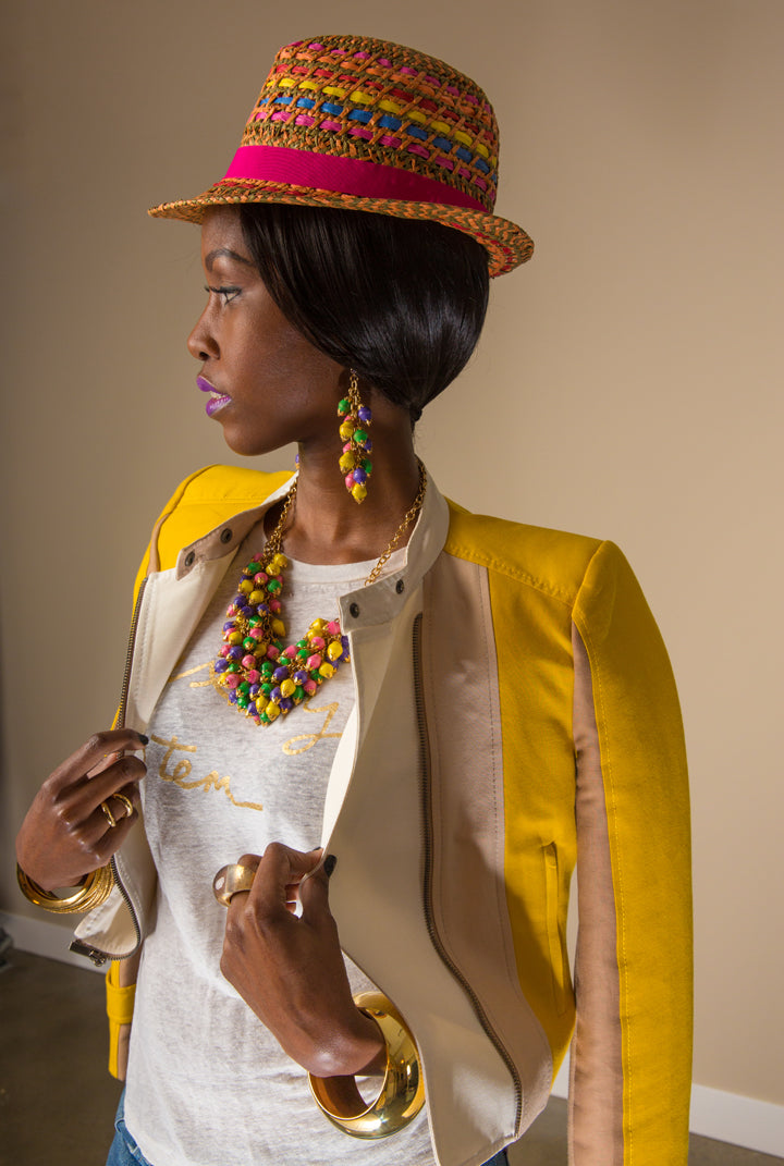 BCBG-Hat-Jacket-Rings-NYX-Berry-Strudel-Gloss-J.Crew-T-Shirt-Bracelets-Shoes-Nairobi-Multicolor-Necklace-and-Earrings-by-Dalasini