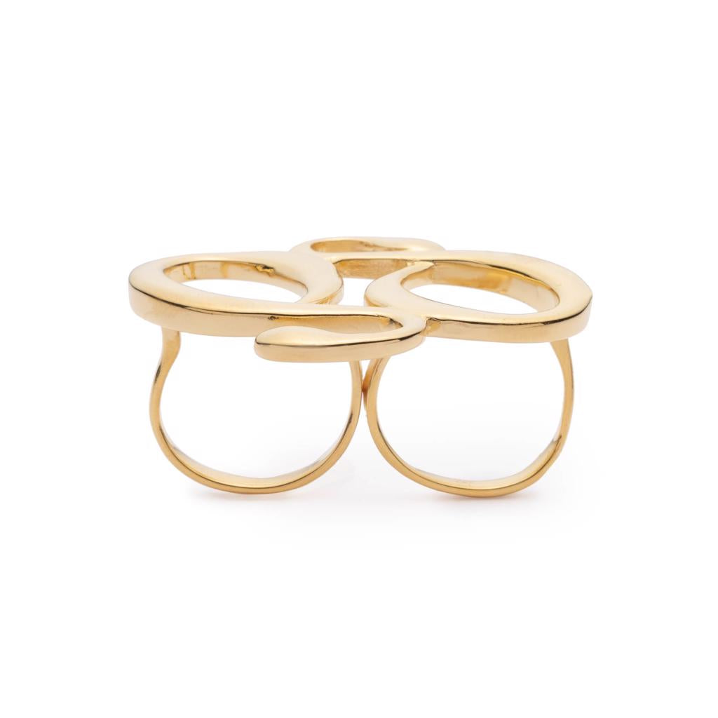 Monogram Gold Double Ring - Dalasini