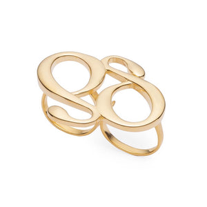 Monogram Gold Double Ring - Dalasini