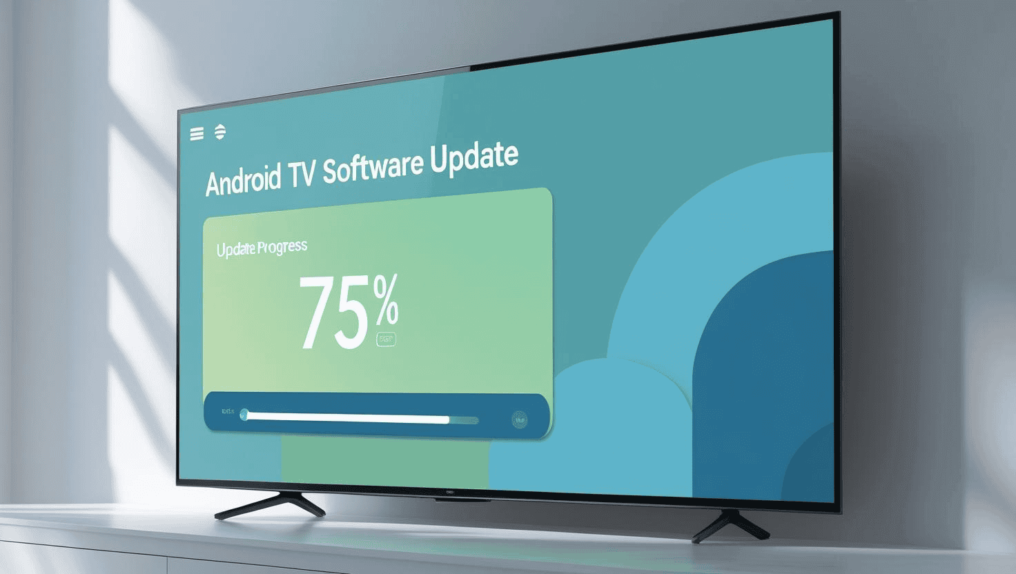 Android TV interface showing a system or firmware update screen