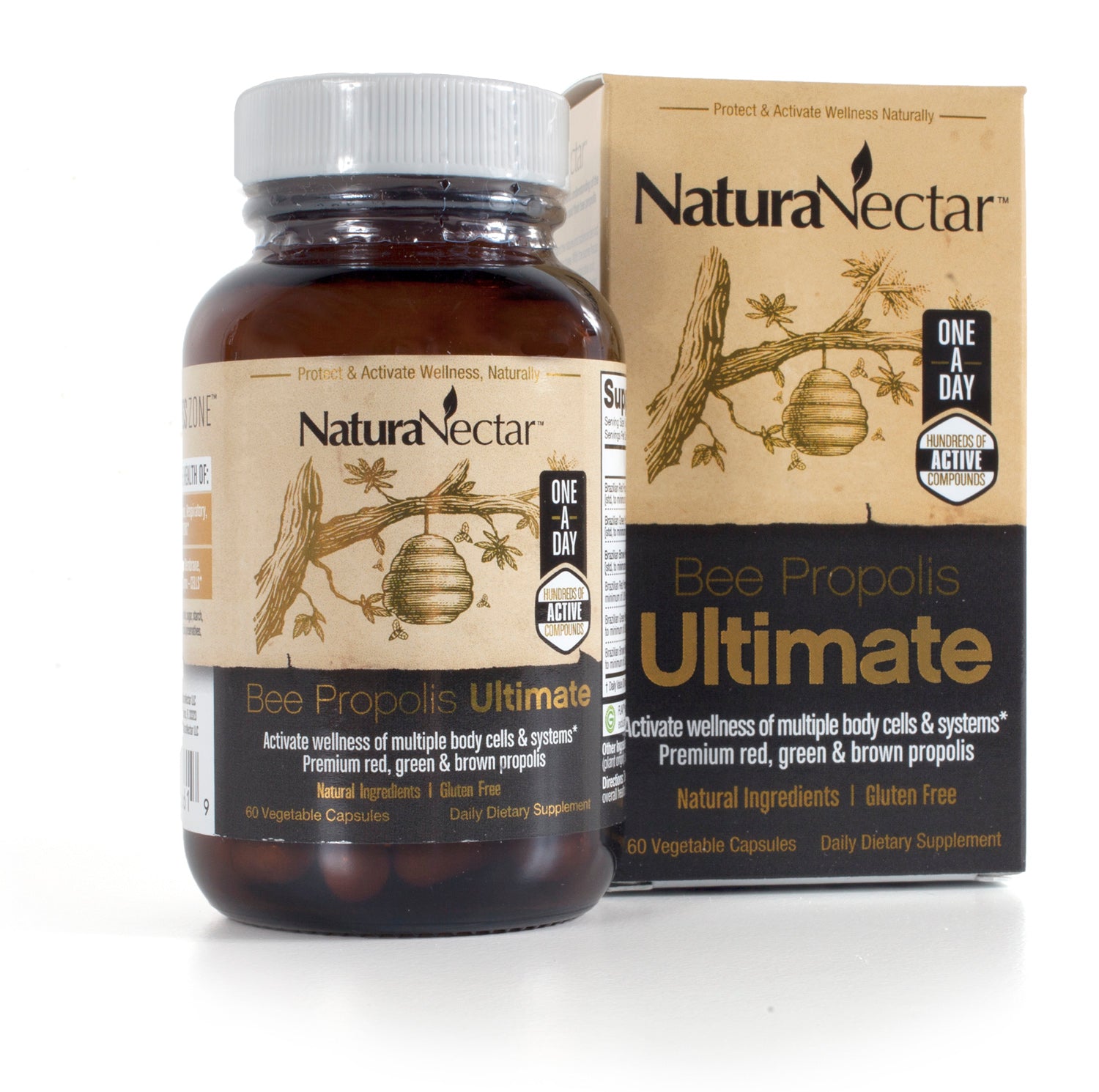 Bee Propolis Ultimate(TM) 60 Veggie Capsules  | NSF Contents Certified | Exclusive Extracts from the 3 Types of Brazilian Propolis | Balanced Multi-Propolis Formula