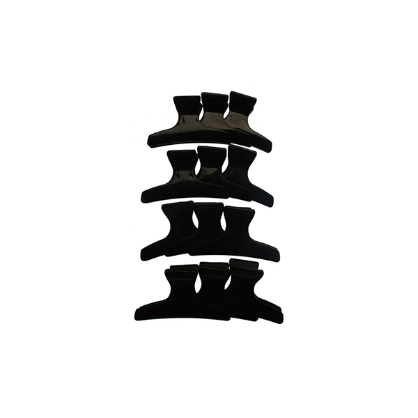 Santorini Butterfly Clips Black 12 pack