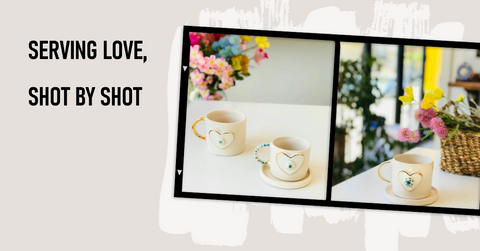 Heart Eye Espresso Cup with Saucer: Serving Love, Shot by Shot
