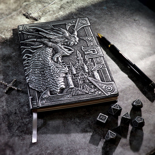 3D Tarot DND Notebook+Pen Set,Embossed Faux Leather Cover Journal