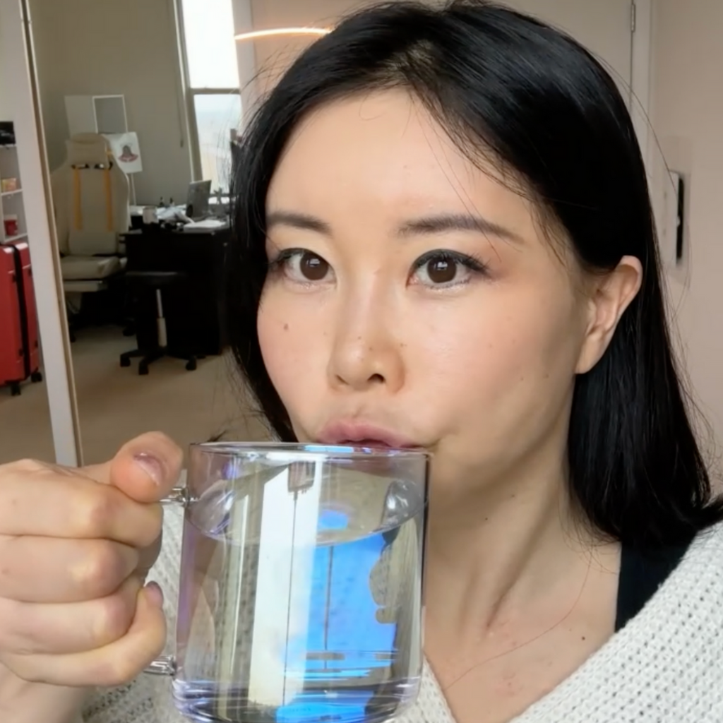 Image of Koko demonstrating 'How to Drink/Swallow Correctly', highlighting proper techniques for optimal hydration and digestion.