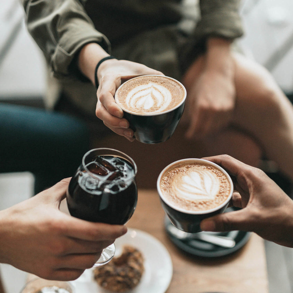 Connecting with friends over coffee