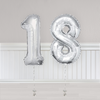 Silver Number Balloons