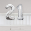 Silver Number Balloons