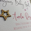 Personalised New Baby Girl Wooden Star Card