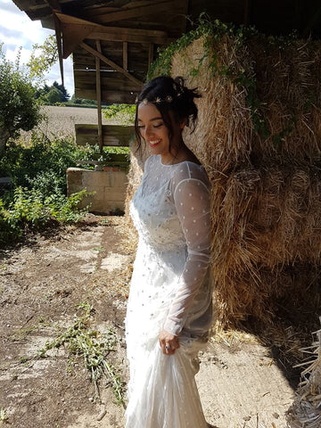 Sabina Motasem minimal wedding dress