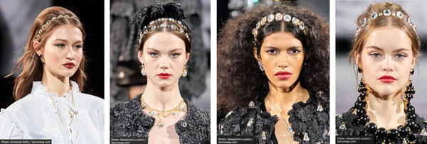 Seen on the catwalk: the bejewelled headband
