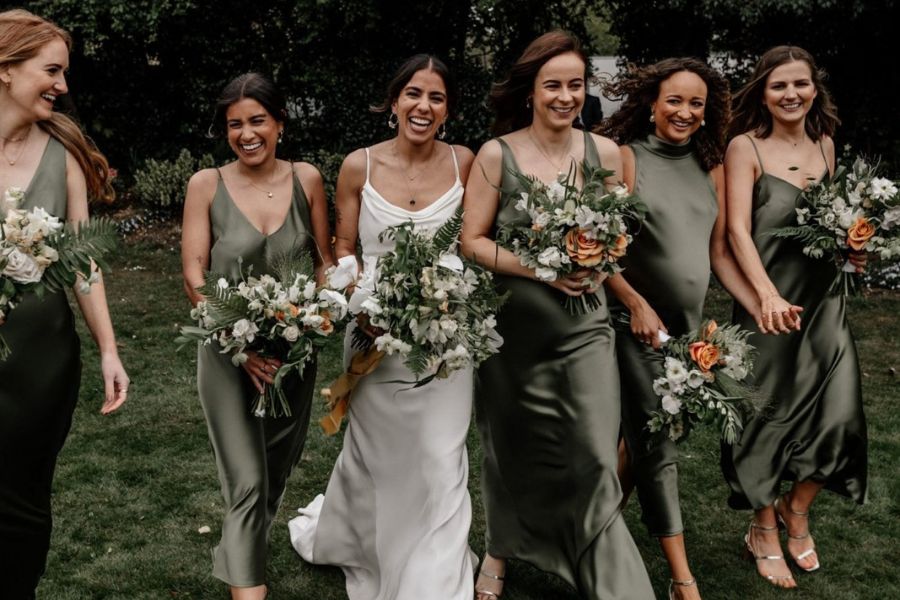 Green wedding colour scheme - bridesmaid dresses