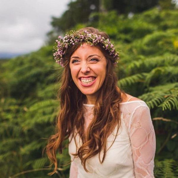 A heather crown looks lovely for your wedding day