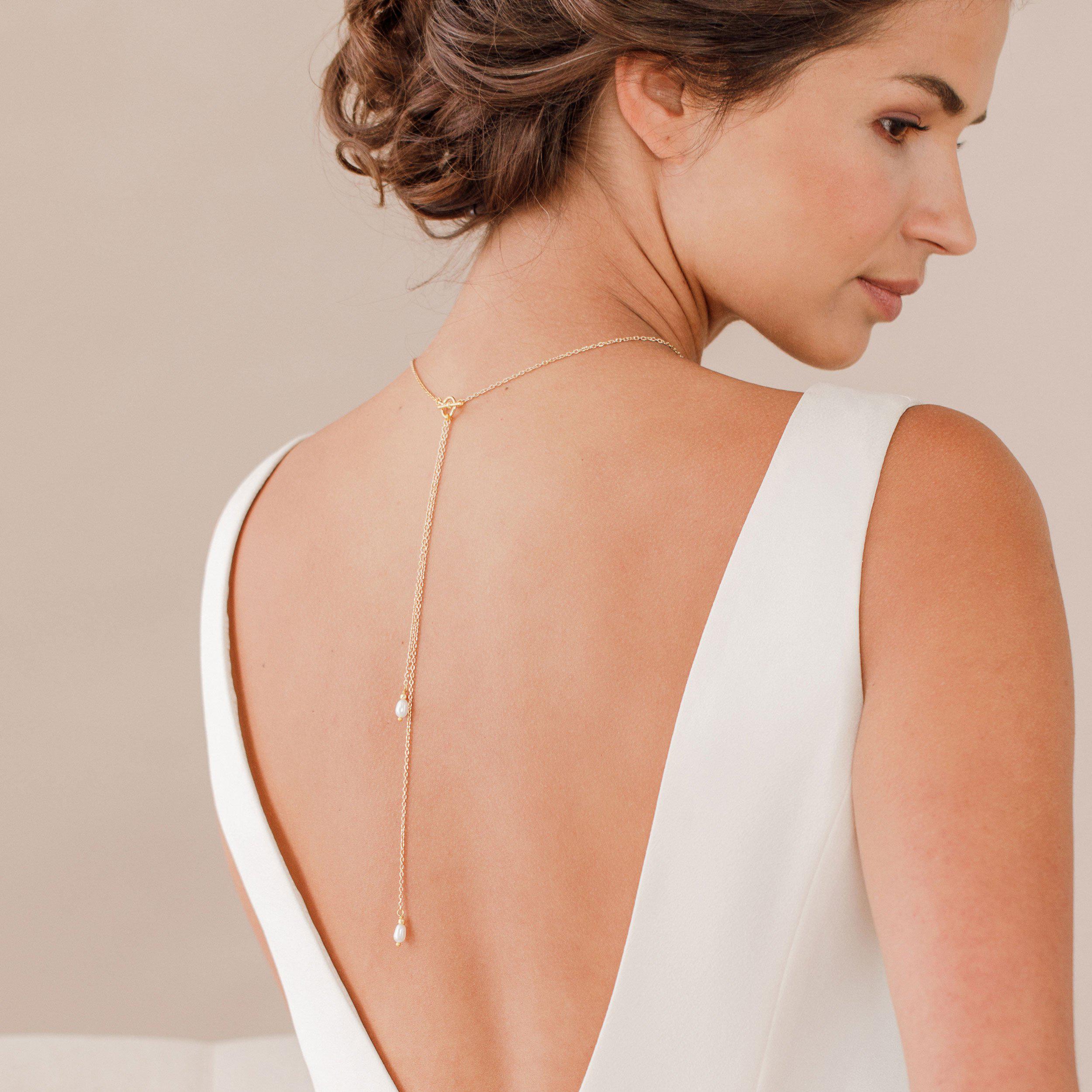 Two Row Necklace with Down-the-Back Lariat – Giavan