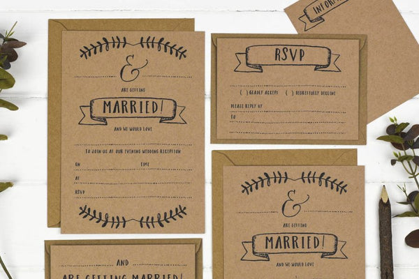 Russet and Gray eco-friendly wedding stationery uk