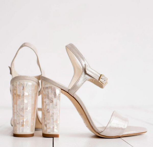 Freya Rose London Martina Pearl Block Heel Shoes