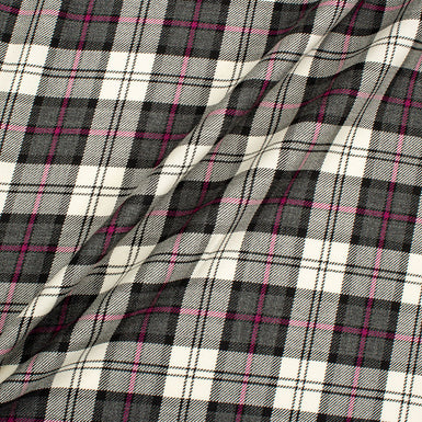 Pink Black Plaid Print Fabric, Checkered Tartan Plaid Pattern Design Fabric  by the Yard -  Sweden