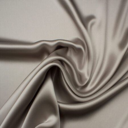 Get the look:<br />Grey Silk Satin