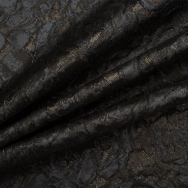 Black Metallic Silk Blend Brocade