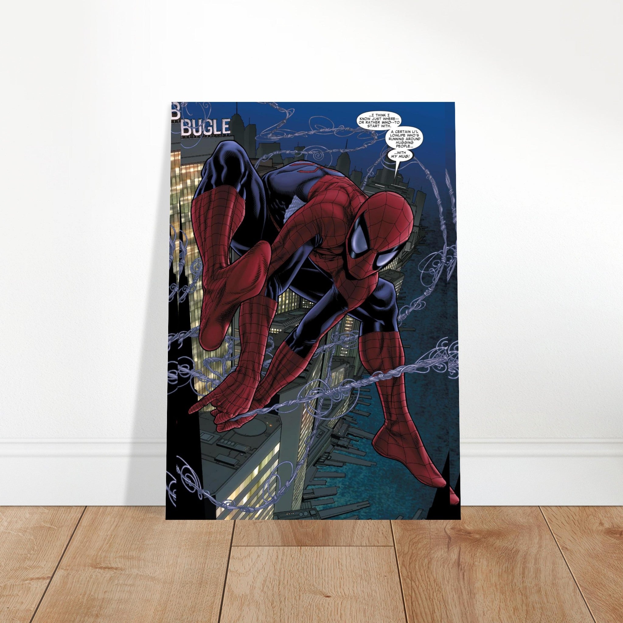 Spider-Man Comic Art Poster - Nighttime NYC Superhero Wall Print - Bild 9 von 11