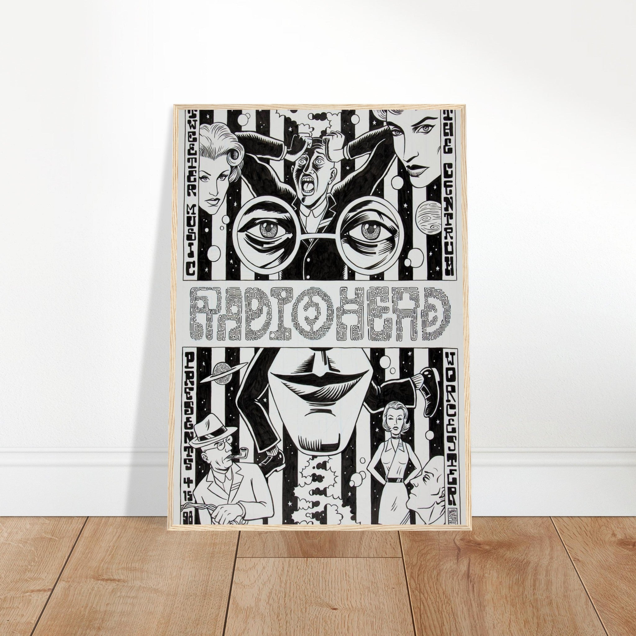 Radiohead Alternative Rock Concert Framed Poster Print Black & White Art - Bild 8 von 10